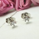 Kolczyki srebrne STAL CHIRURGICZNA kryształki małe gwiazdki 