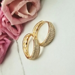 Kolczyki STAL CHIRURGICZNA bigiel szerszy cyrkonie 2 cm