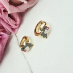 Kolczyki STAL CHIRURGICZNA bigiel słonik szary biały