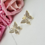 Kolczyki STAL CHIRURGICZNA motylek cyrkonie kryształek 1,7 cm 