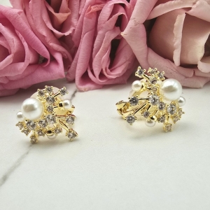 Kolczyki STAL CHIRURGICZNA klipsy perełki cyrkonie