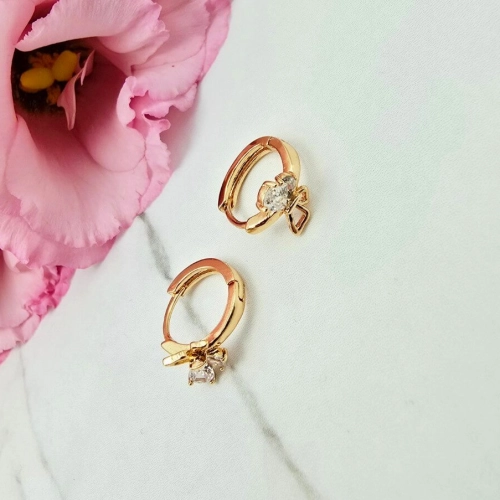 Kolczyki STAL CHIRURGICZNA motylek bigiel kryształek jasny