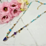 Naszyjnik PREMIUM STAL CHIRURGICZNA kryształki kamienie perełki serce 