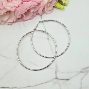 Kolczyki STAL CHIRURGICZNA koła 6 cm klasyk srebrny kolor