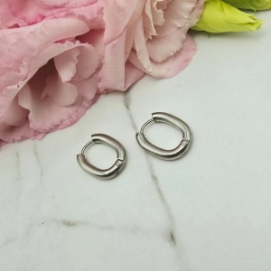 Kolczyki STAL CHIRURGICZNA elipsa klasyk 1,5 cm srebrny kolor