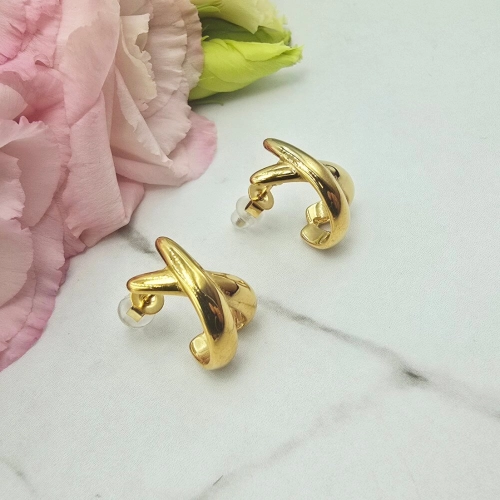 Kolczyki STAL CHIRURGICZNA na krzyż splot