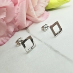 Kolczyki srebrne STAL CHIRURGICZNA kwadrat cyrkonia