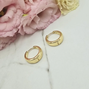 Kolczyki STAL CHIRURGICZNA bigiel szerszy dół jasne złoto 2 cm