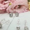 Kolczyki srebrne STAL CHIRURGICZNA zestaw 3 pary kółka kryształki cyrkonie 3