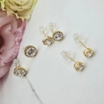 Kolczyki STAL CHIRURGICZNA zestaw 3 pary kółka kryształki cyrkonie 