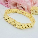 Bransoletka STAL CHIRURGICZNA modułowa szeroka jasne złoto 