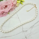 Naszyjnik STAL CHIRURGICZNA duże perły klasyk