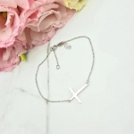 Bransoletka srebrna STAL CHIRURGICZNA krzyż poziomy