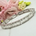 Bransoletka srebrna STAL CHIRURGICZNA modułowa ażurowa cyrkonie