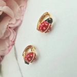 Kolczyki STAL CHIRURGICZNA bigiel dla dziewczynek biedronka 