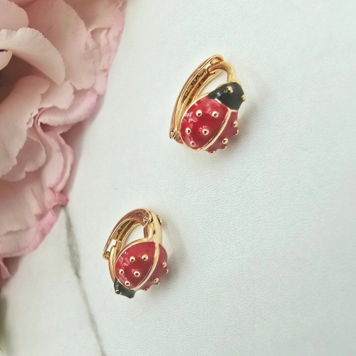 Kolczyki STAL CHIRURGICZNA bigiel dla dziewczynek biedronka 