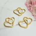 ZESTAW Kolczyki STAL CHIRURGICZNA serce ażurowe bokiem 3 rozmiary 3