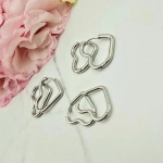 ZESTAW srebrne Kolczyki STAL CHIRURGICZNA serce ażurowe bokiem 3 rozmiary