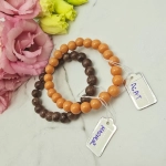 ZESTAW bransoletki STAL CHIRURGICZNA gumkowa marmur ciemny brąz 