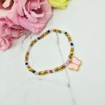 Bransoletka STAL CHIRURGICZNA gumkowa kolorowa motyl 