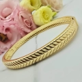 Bransoletka STAL CHIRURGICZNA sztywna zdobiona jasne złoto 2