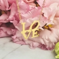 Naszyjnik STAL CHIRURGICZNA medalion napis LOVE 5