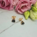 Kolczyki STAL CHIRURGICZNA serce szlifowane kryształki czarne 0,6 cm 4