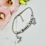 Bransoletka srebrna STAL CHIRURGICZNA CHARMS dwa motyle