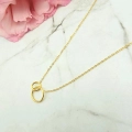 Naszyjnik STAL CHIRURGICZNA dwa kółka ażurowe mniejsze