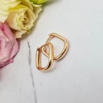 Kolczyki STAL CHIRURGICZNA złota elipsa klasyk 1,7 cm 