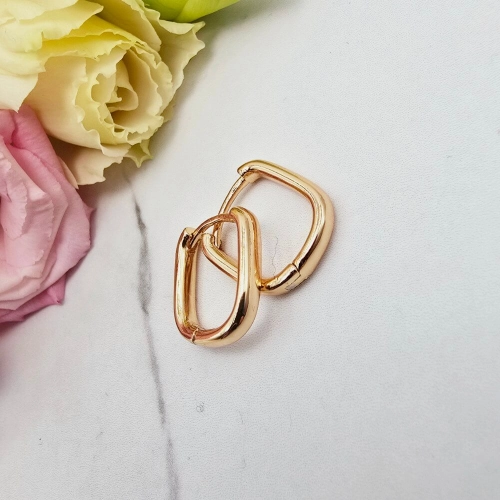 Kolczyki STAL CHIRURGICZNA złota elipsa klasyk 1,7 cm 