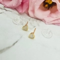 Kolczyki STAL CHIRURGICZNA serce masa perłowa 0,5 cm 2
