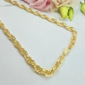 Naszyjnik STAL CHIRURGICZNA grubszy gęsty splot 43 cm jasne złoto 4