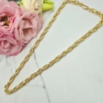 Naszyjnik STAL CHIRURGICZNA grubszy gęsty splot 43 cm jasne złoto