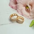 Kolczyki STAL CHIRURGICZNA bigiel szerszy pięć rzędów cyrkonii 1,7 cm 2