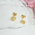 Kolczyki STAL CHIRURGICZNA liść monstera 0,8 cm  3