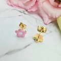 Kolczyki STAL CHIRURGICZNA kwiatek różowy 0,8 cm 2