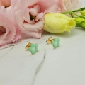 Kolczyki STAL CHIRURGICZNA kwiatek zielony 0,8 cm 4