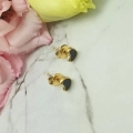 Kolczyki STAL CHIRURGICZNA serca czarne 0,6 cm 2