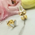 Kolczyki STAL CHIRURGICZNA motylki białe 0,6 cm 2