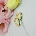 Kolczyki STAL CHIRURGICZNA bigiel 1,5 cm zielone kryształki  5
