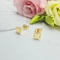 Kolczyki STAL CHIRURGICZNA koniczyna 0,6 cm jasne złoto 3
