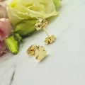 Kolczyki STAL CHIRURGICZNA koniczyna 0,6 cm jasne złoto 2