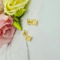 Kolczyki STAL CHIRURGICZNA koniczyna 0,6 cm jasne złoto