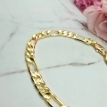 Bransoletka STAL CHIRURGICZNA delikatny płaski splot jasne złoto 19 cm