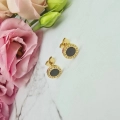 Kolczyki STAL CHIRURGICZNA okrągłe czarny środek napis 0,6 cm 4