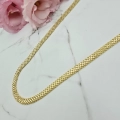 Naszyjnik STAL CHIRURGICZNA płaski splot szeroki 45 cm jasne złoto 2