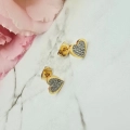 Kolczyki STAL CHIRURGICZNA serce cyrkonie 0,8 cm 3