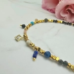 Naszyjnik STAL CHIRURGICZNA kamienie naturalne przywieszki 3
