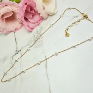 Naszyjnik STAL CHIRURGICZNA perły choker